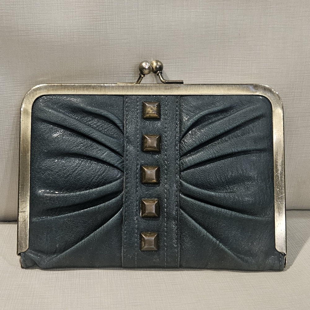 Jessica Simpson Blue Clutch with Silver Accents